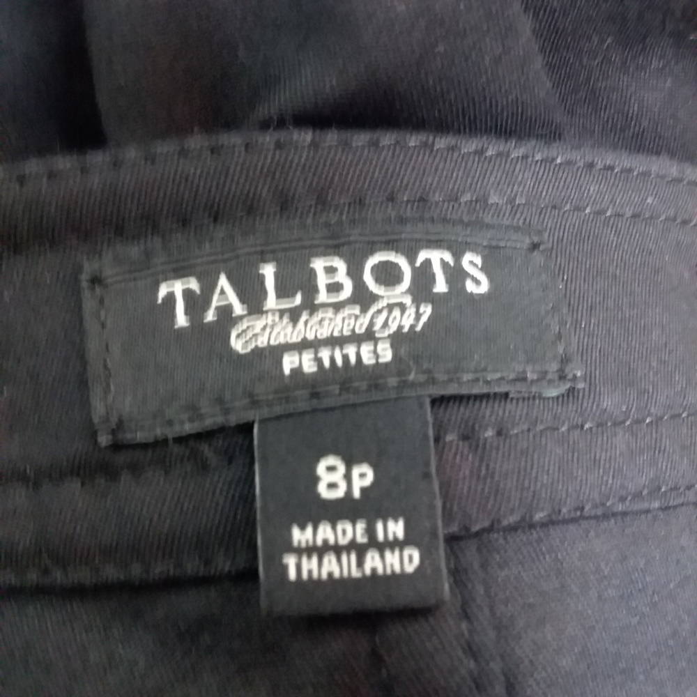 Talbots Structured Ruffle Black Dress Knee Length - Picture 6 of 7